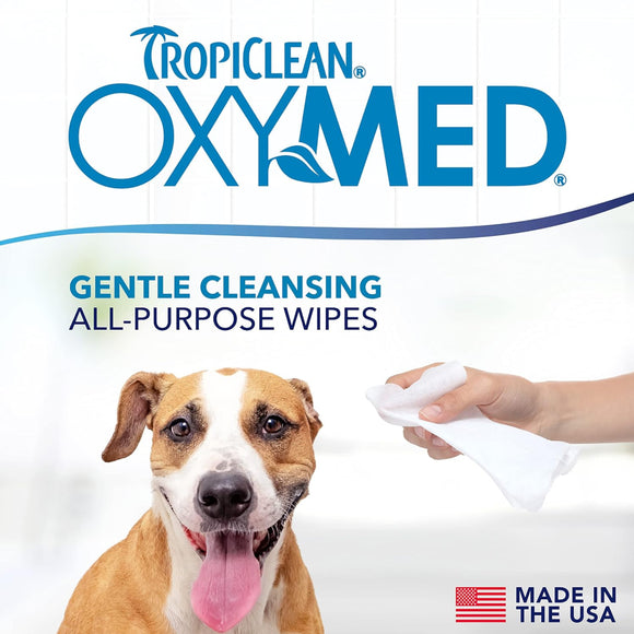 TropiClean OxyMed Soothing Allergy Relief Wipes For Dog & Cat (50 ct)