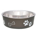 Loving Pets Classic Espresso Non-Skid Stainless Steel Bowl For Dog & Cat