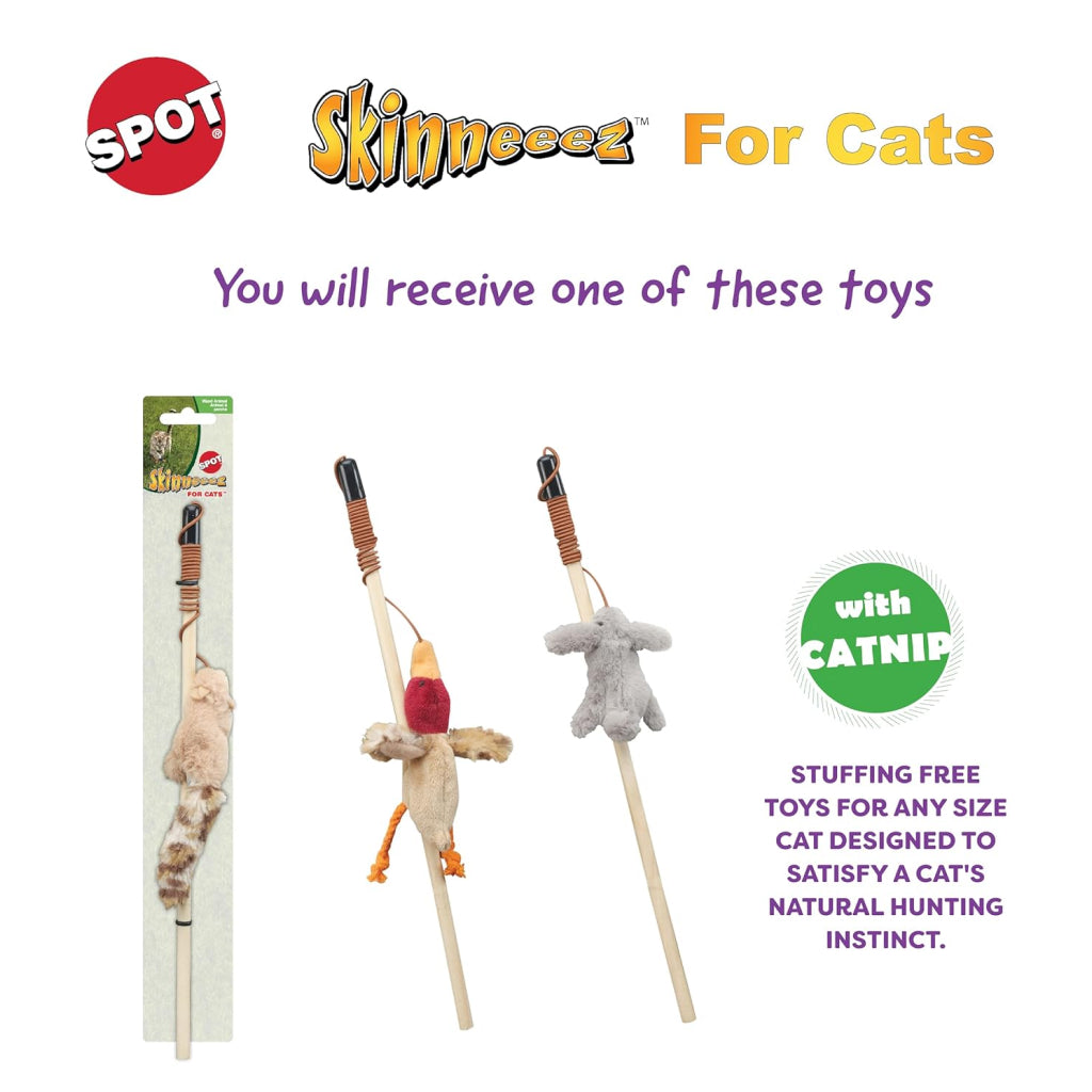 Ethical Skinneeez Forest Friends Teaser Wands Toy For Cat