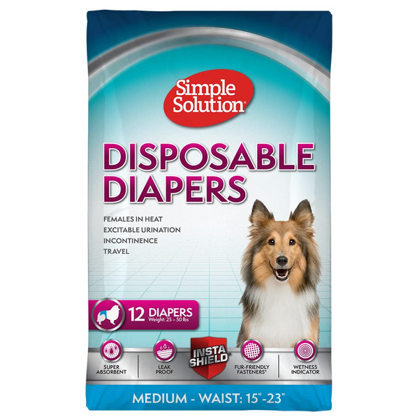 Simple Solution Disposable Female Dog Diapers (12 pack)