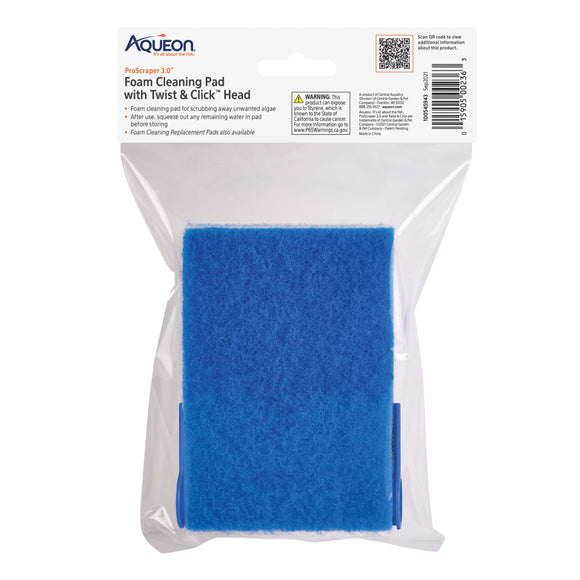 Aqueon ProScraper 3.0 Foam Cleaning Pad w/  Twist & Click Head