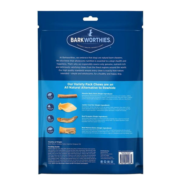 Barkworthies Large Breed Variety Pack Chews For Dog, 4 chews