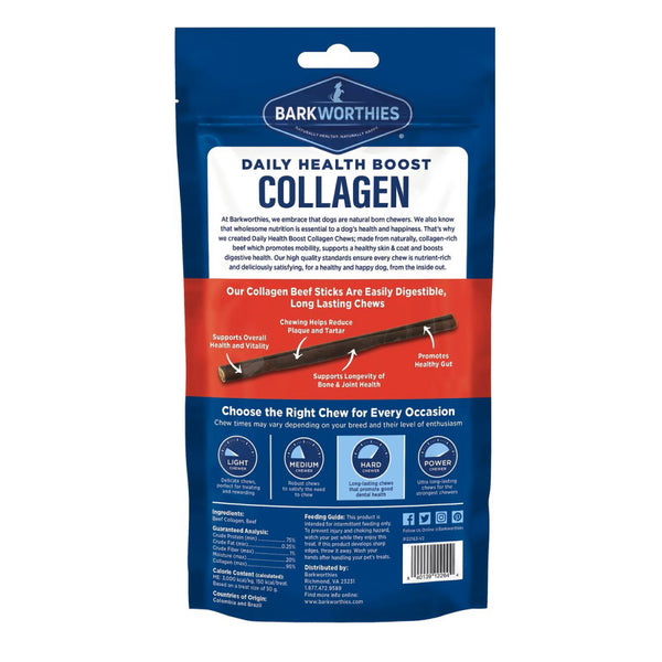 Barkworthies 95% Collagen Beef Stick For Dog