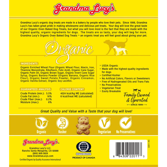 Grandma Lucy's Organic Oven Baked Banana Treats For Dog (14 oz)