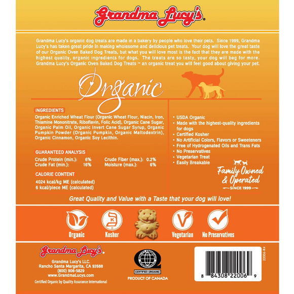 Grandma Lucy's Organic Oven Baked Pumpkin Treats For Dog (14 oz)