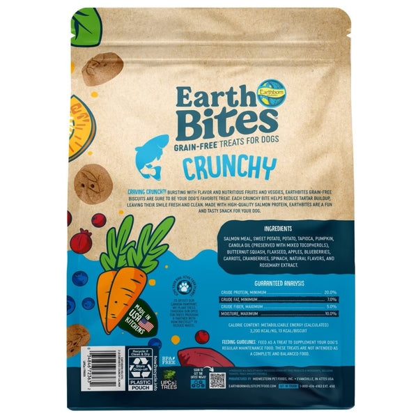 Earthborn Holistic EarthBites  Salmon & Pumpkin Crunchy Treats For Dog