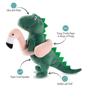 PetShop by Fringe Studio Pool Time Rex Dinosaur Plush Toy For Dog