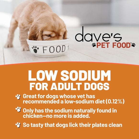 Dave's Pet Food Restricted Diet Sodium Chicken Recipe Wet Dog Food (13.2 oz, case of 12 cans)