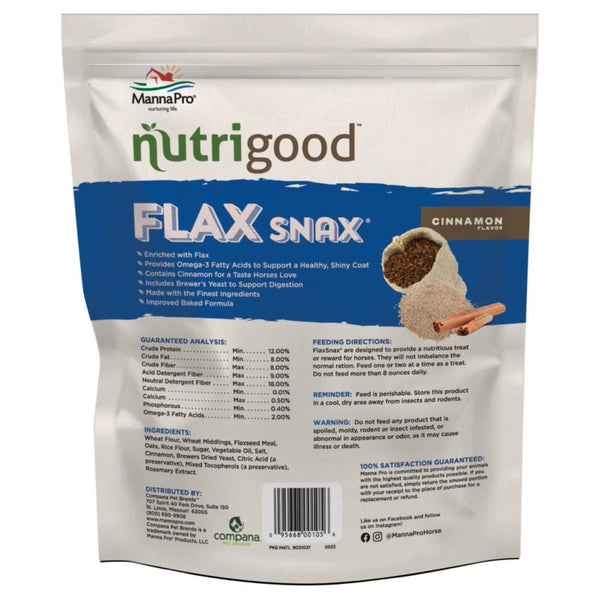 Manna Pro Nutrigood Flax Snax Cinnamon Treats for Horses (3.2 lb)