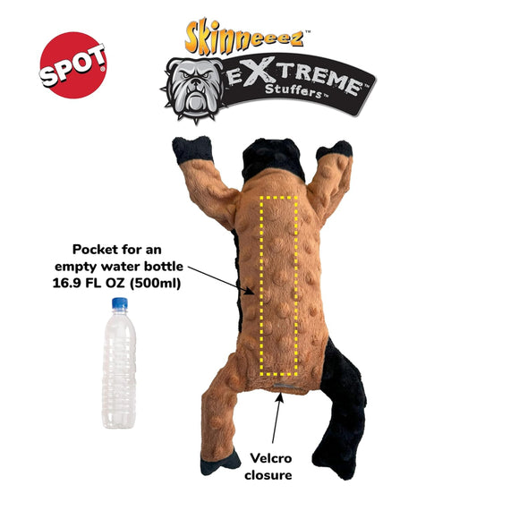 Ethical Skinneeez Extreme Stuffer Brown Cow Toy Dog (14")