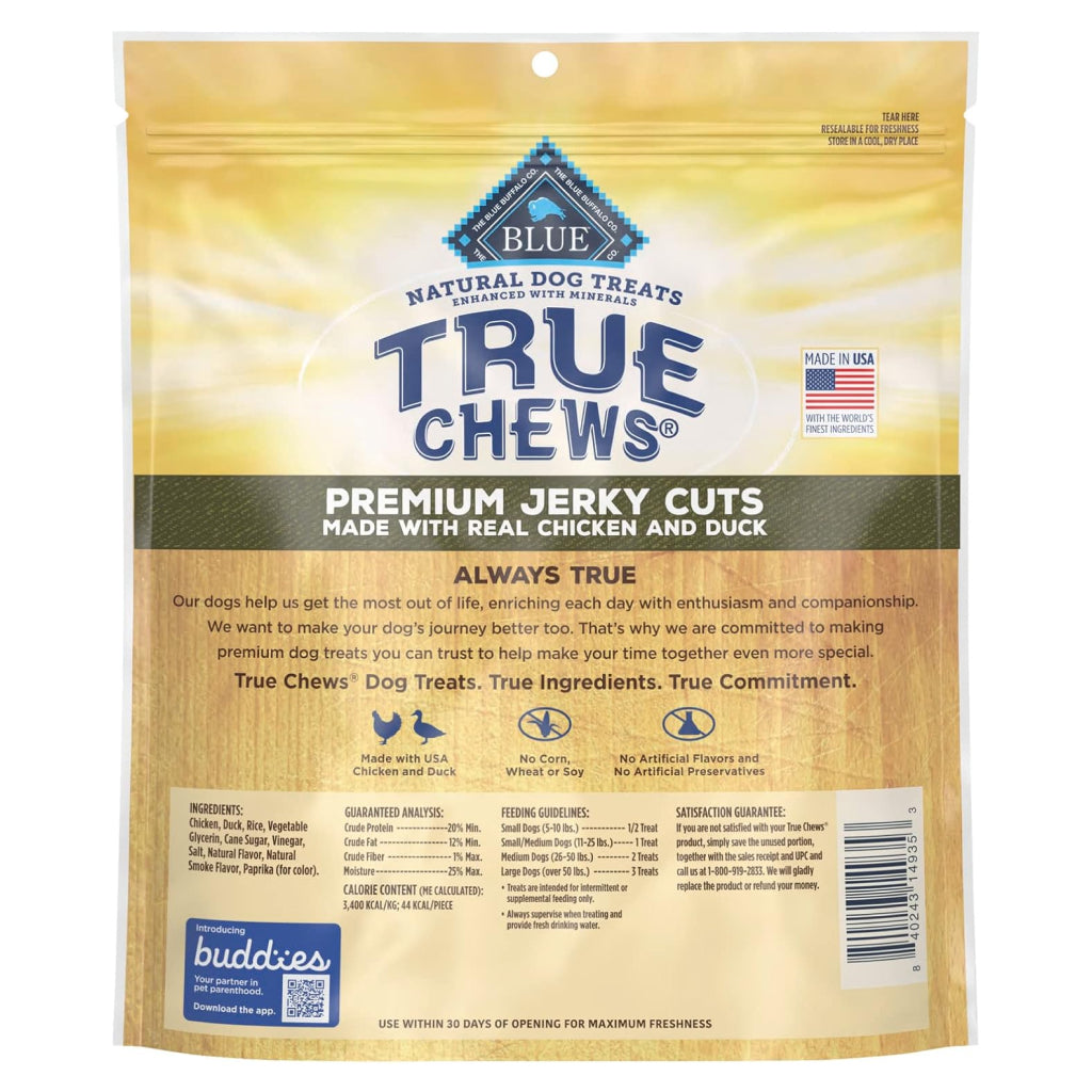 Blue Buffalo True Chews Premium Jerky Cuts Chicken & Duck Jerky Treats For Dog (22 oz)