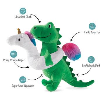 PetShop by Fringe Studio Summa Time Rex Dinosaur Plush Toy For Dog