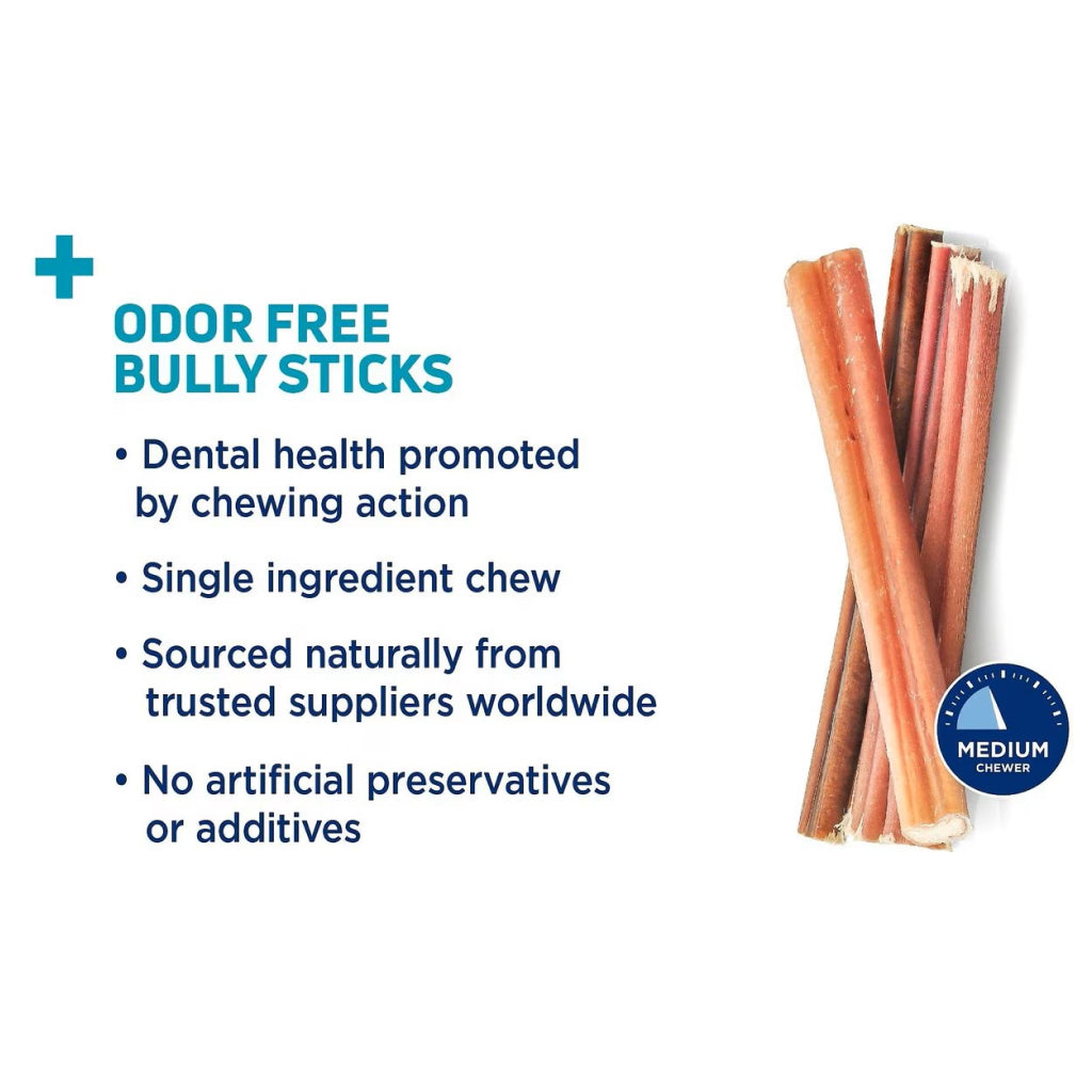 Barkworthies Odor-Free American Bully Sticks Treats For Dog  12", 1ct