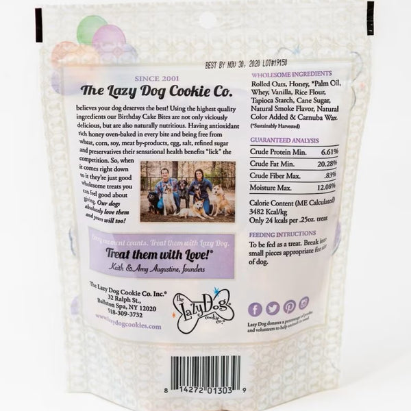 Lazy Dog Cookie Birthday Cake Bites Treats For Dog (5 oz)