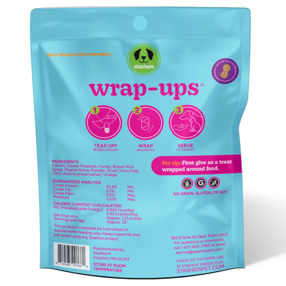Stashios Wrap-Ups Peanut Butter Flavor Pill Wrapper for Dogs & Cats (2 oz)