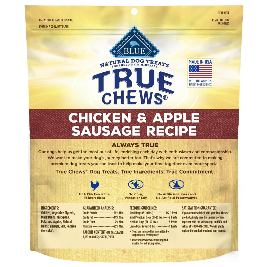 Blue Buffalo True Chews Chicken & Apple Sausage Recipe Treats For Dog (12 oz)