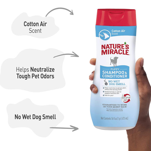 Nature's Miracle Puppy Shampoo & Conditioner Cotton Air Scent (16 oz)