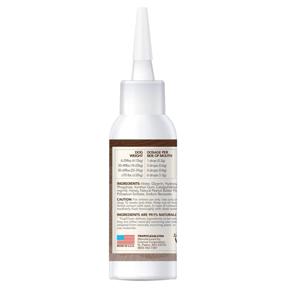 TropiClean Fresh Breath Enticers Peanut Butter & Honey Tartar Control Teeth Clean Gel For Dog (2 oz)