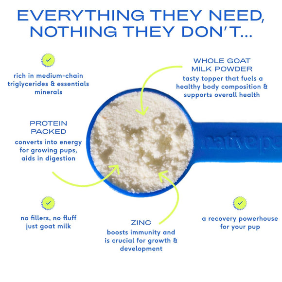 Native Pet Goat Milk Powder Recovery & Energy Support For Active Dogs 