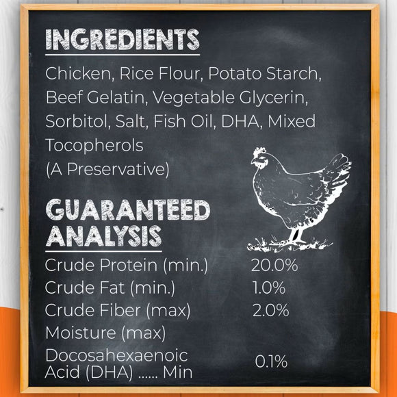 Canine Naturals Hide Free PUPPY Chicken Recipe Rolls Treats (2 Large Rolls) For Dog