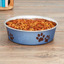 Loving Pets Metallic Blueberry Non-Skid Stainless Steel Bowl For Dog & Cat