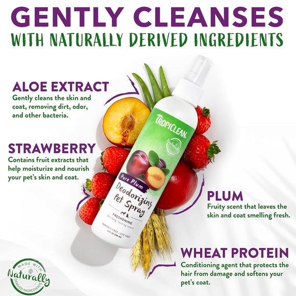 TropiClean Pure Plum Deodorizing Pet Spray For Dog & Cat (8 oz)