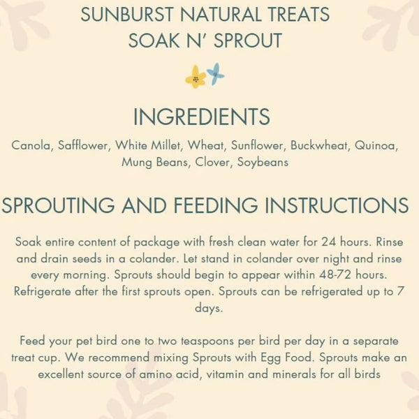 Higgins Sunburst Soak n' Sprout Treats For Birds 3 oz