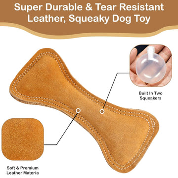 Ethical Dura-Fuse Leather Bone Toy For Dogs - 0