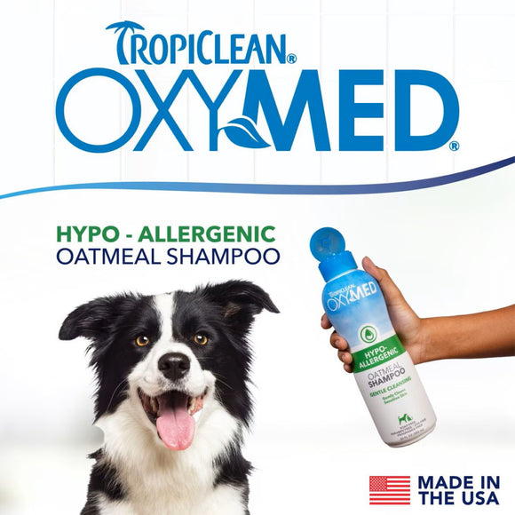 TropiClean OxyMed Hypoallergenic Oatmeal Shampoo for Dogs & Cats