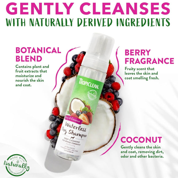 TropiClean Deep Cleansing Waterless Dog Shampoo (7.4oz)