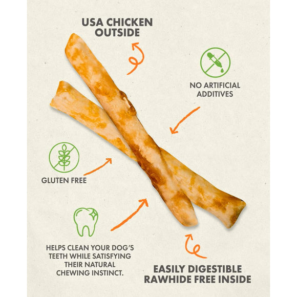 Canine Naturals Hide Free PUPPY Chicken Recipe Sticks Treats For Dog 