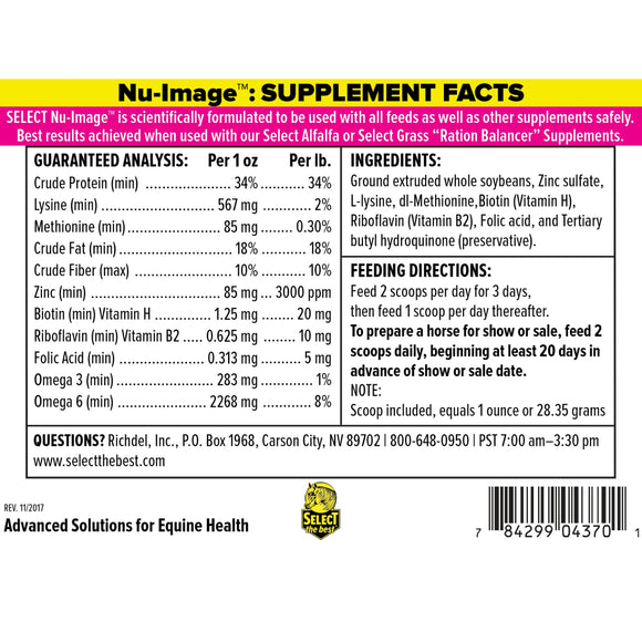 Nu-Image Coat, Mane & Tail Support for Horses (37.5 lb)