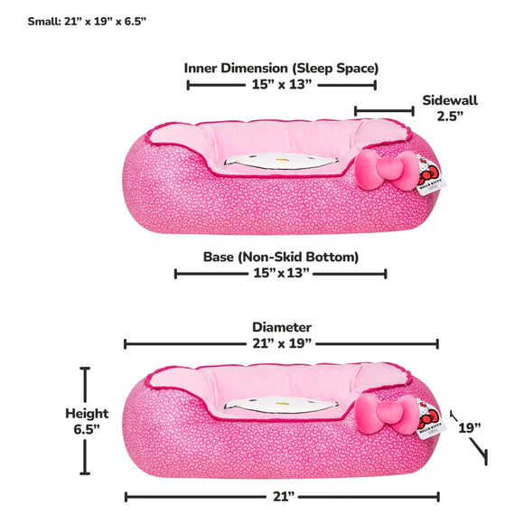 Squishmallows Plush Bolster Pet Bed -Pink Hello Kitty