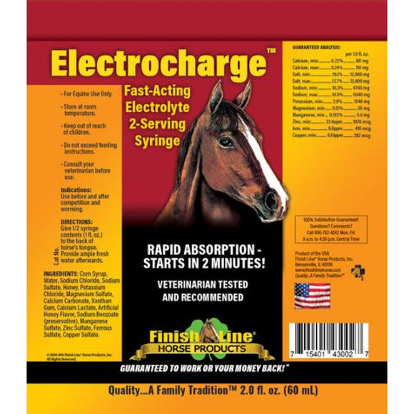Finish Line Electrocharge Fast-Acting Electrolyte Paste for Horses (60 cc)