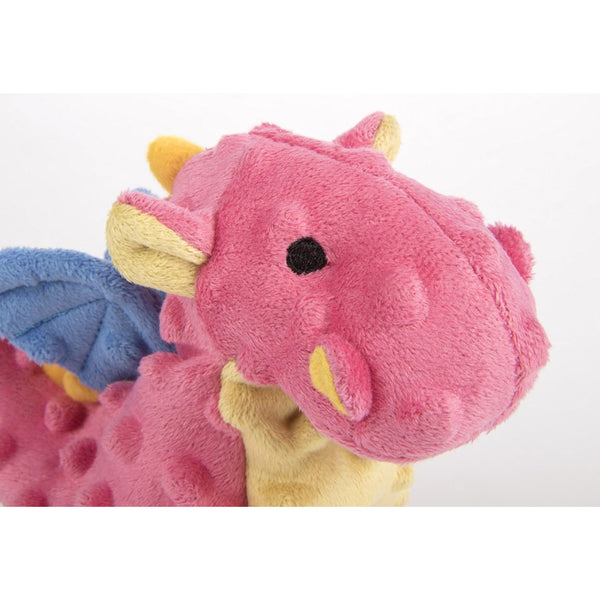 goDog Dragons with Chew Guard Technology Tough Plush Toy For Dog (Coral)