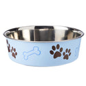 Loving Pets Classic Murano Blue Non-Skid Stainless Steel Pet Bowl