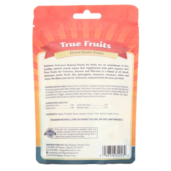 Higgins Sunburst True Fruits Treats For Birds 5 oz