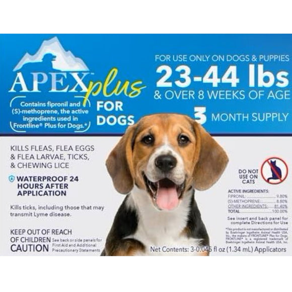 Apex Plus Topical Flea & Tick Prevention for Dogs 23-44 lbs (3 doses)