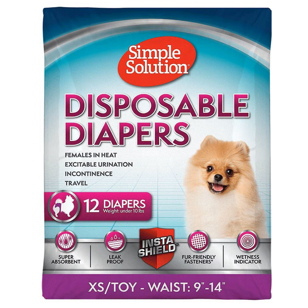 Simple Solution Disposable Female Dog Diapers (12 pack)