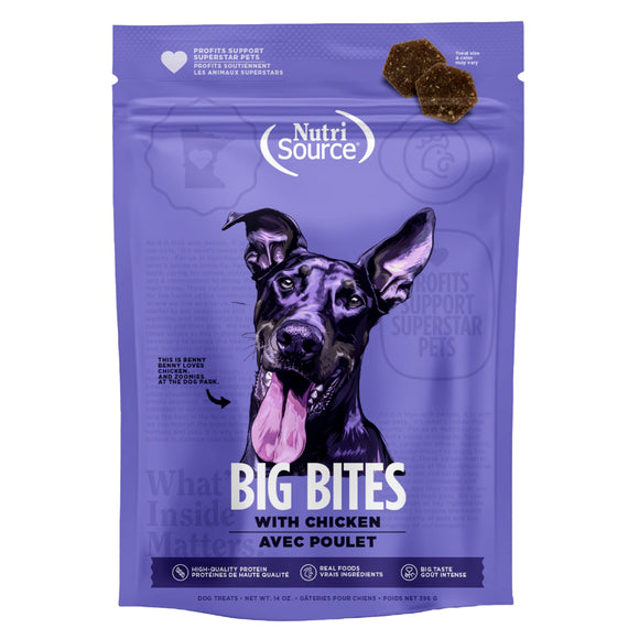 NutriSource Big Bites with Chicken Treats For Dog (14 oz)