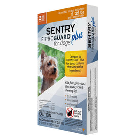 Sentry Fiproguard Plus Topical Flea & Tick Treatment for Dogs 4-22 lbs (3 doses)