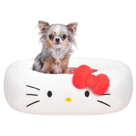 Squishmallows Plush Bolster Pet Bed -White Hello Kitty