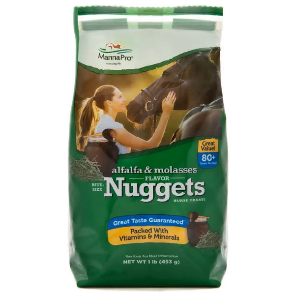 Manna Pro Alfalfa & Molasses Bite-Sized Nugget Treats for Horses (1 lb)