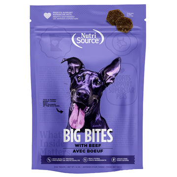 NutriSource Big Bites with Beef Treats For Dog (14 oz)