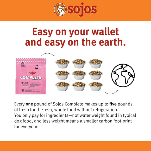 Sojos Complete Lamb Recipe Freeze-Dried Adult Food For Dog