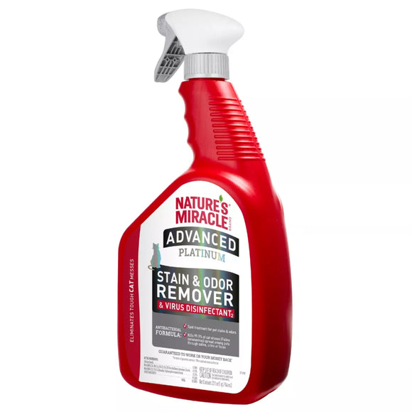 Nature's Miracle Advanced Platinum Disinfectant Stain & Odor Remover for Cats (32 oz)