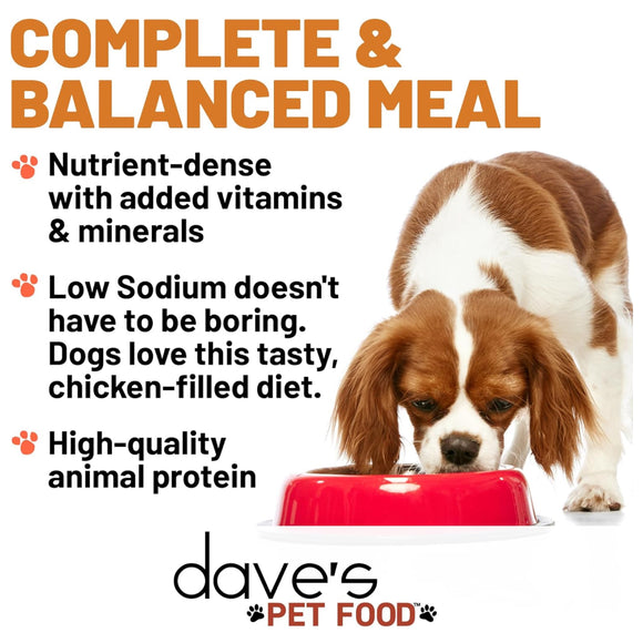 Dave's Pet Food Restricted Diet Sodium Chicken Recipe Wet Dog Food (13.2 oz, case of 12 cans)