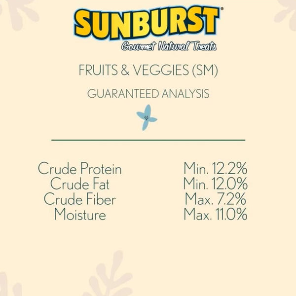 Higgins Sunburst Fruits & Veggies Small Treats For Birds 3 oz