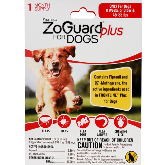 ZoGuard Plus Topical Flea & Tick Prevention for Dogs
