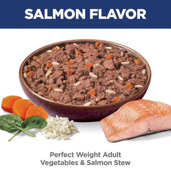 Hill's Science Diet Adult Perfect Weight Vegetables & Salmon Stew Recipe Wet Food For Cat (2.8 oz x 24 pouches)